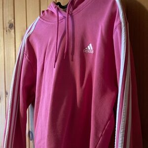 Adidas Pink Hoodie – Size Large (Fits Like Medium)